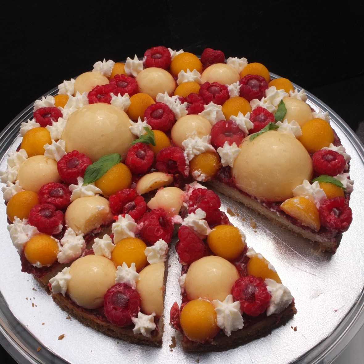 Raspberry, lemon and peach tarte Fantastik