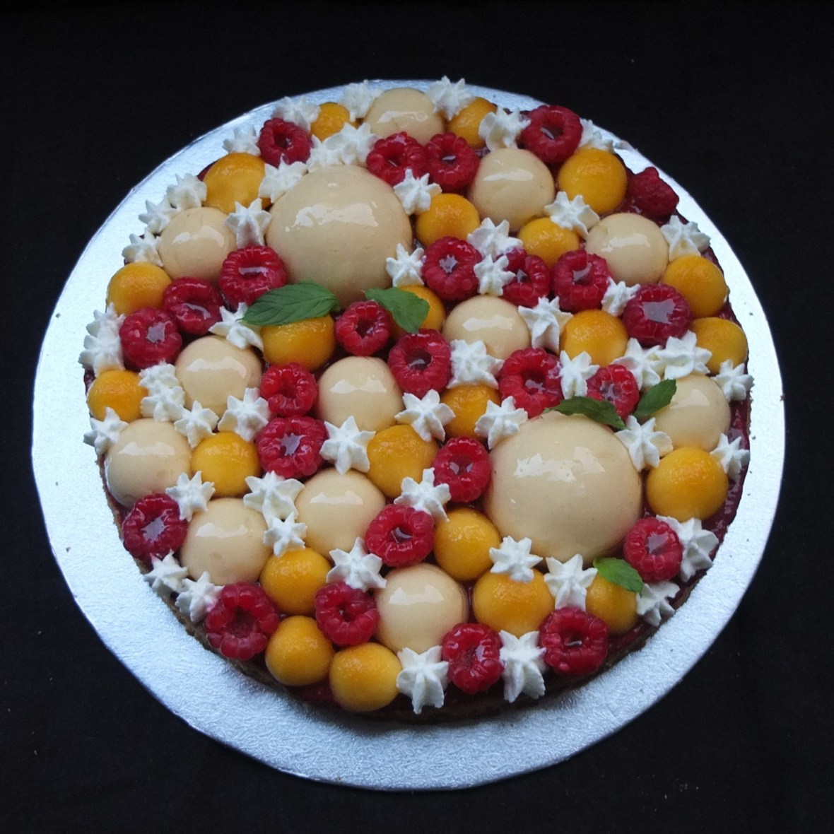 Raspberry, lemon and peach Fantastik tart