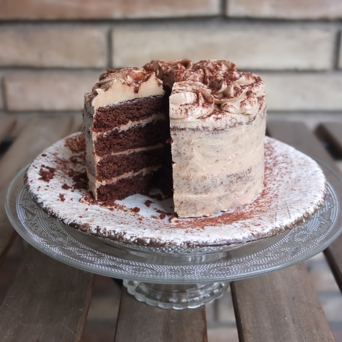 Vegan mocha layer cake