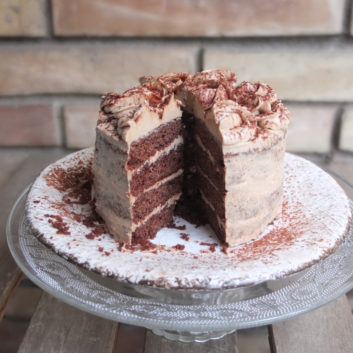 Vegan mocha layer cake