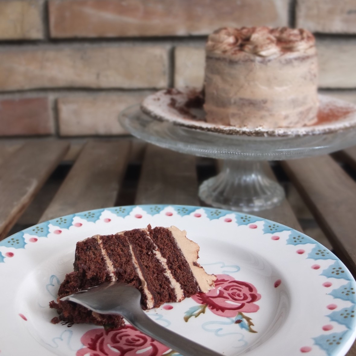 Vegan mocha layer cake