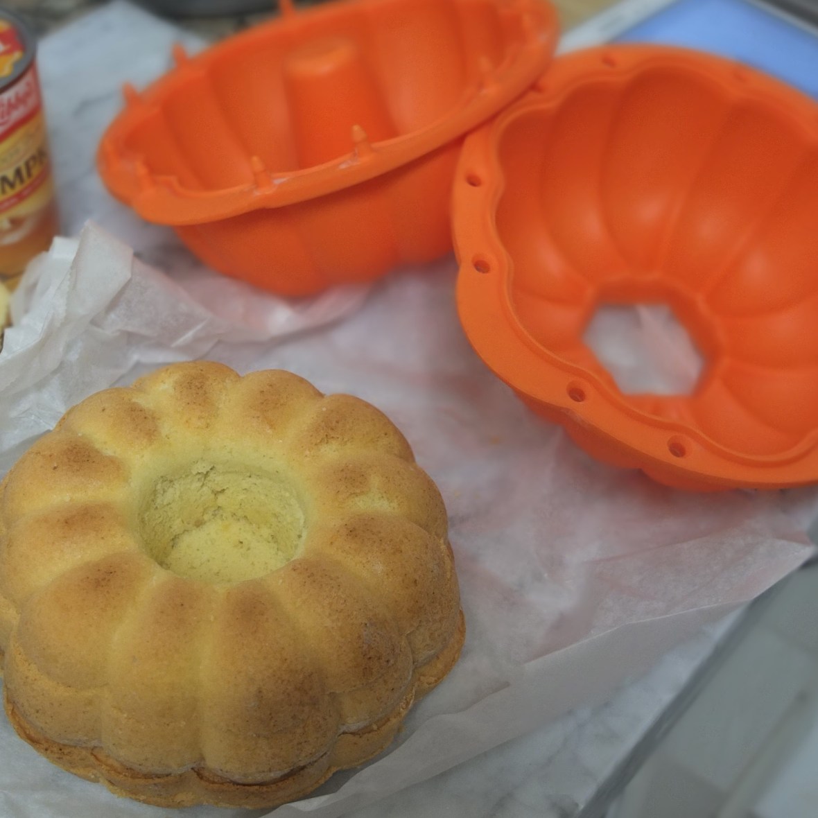 Princess turned pumpkin cake - the sponge