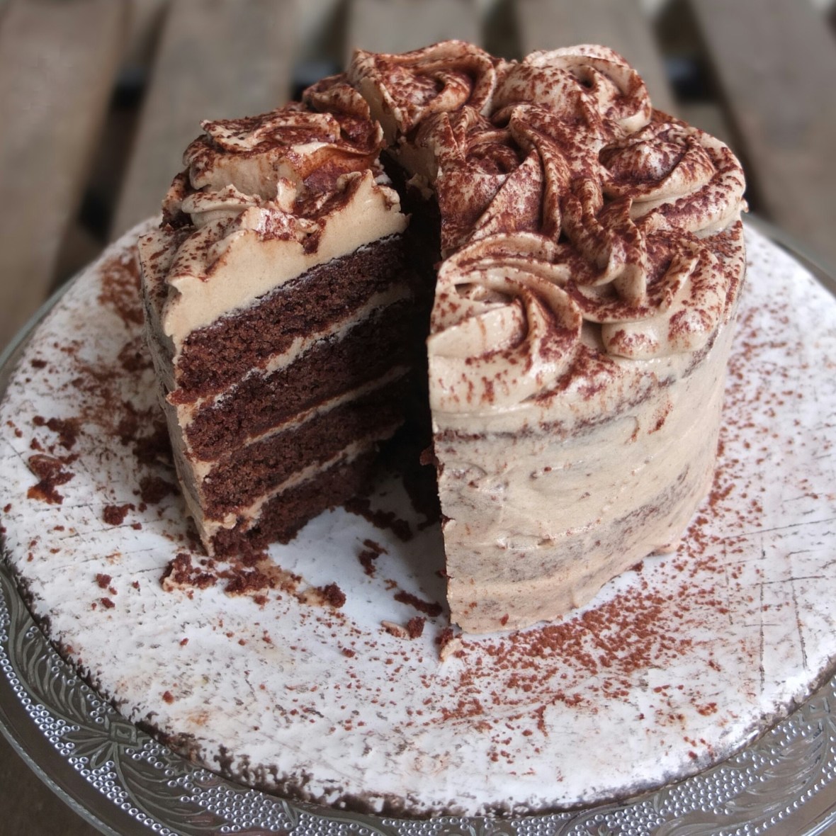 Vegan mocha layer cake