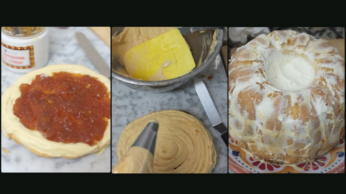 Princess turned pumpkin cake - assembling 1