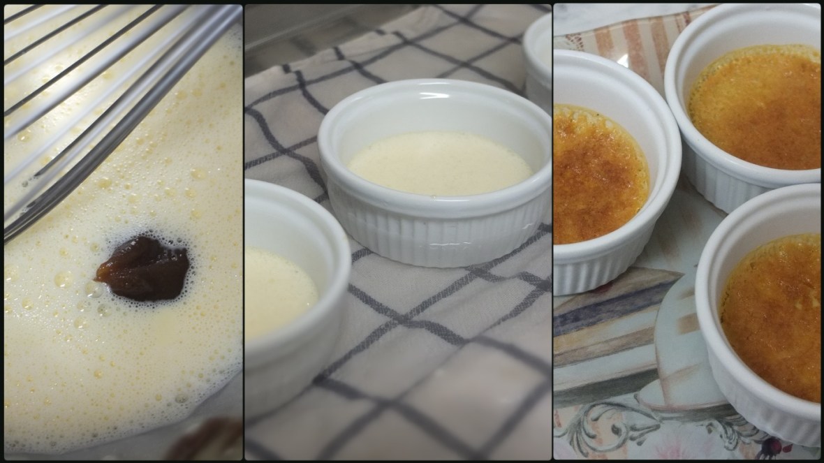 Making chestnut crème brulée 2