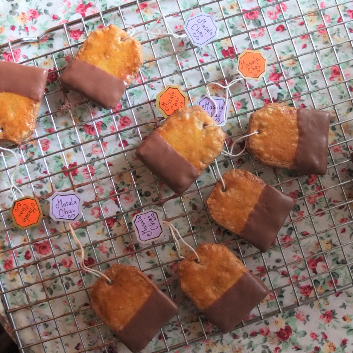 Healthier masala chai and chocolate tea bag biscuits