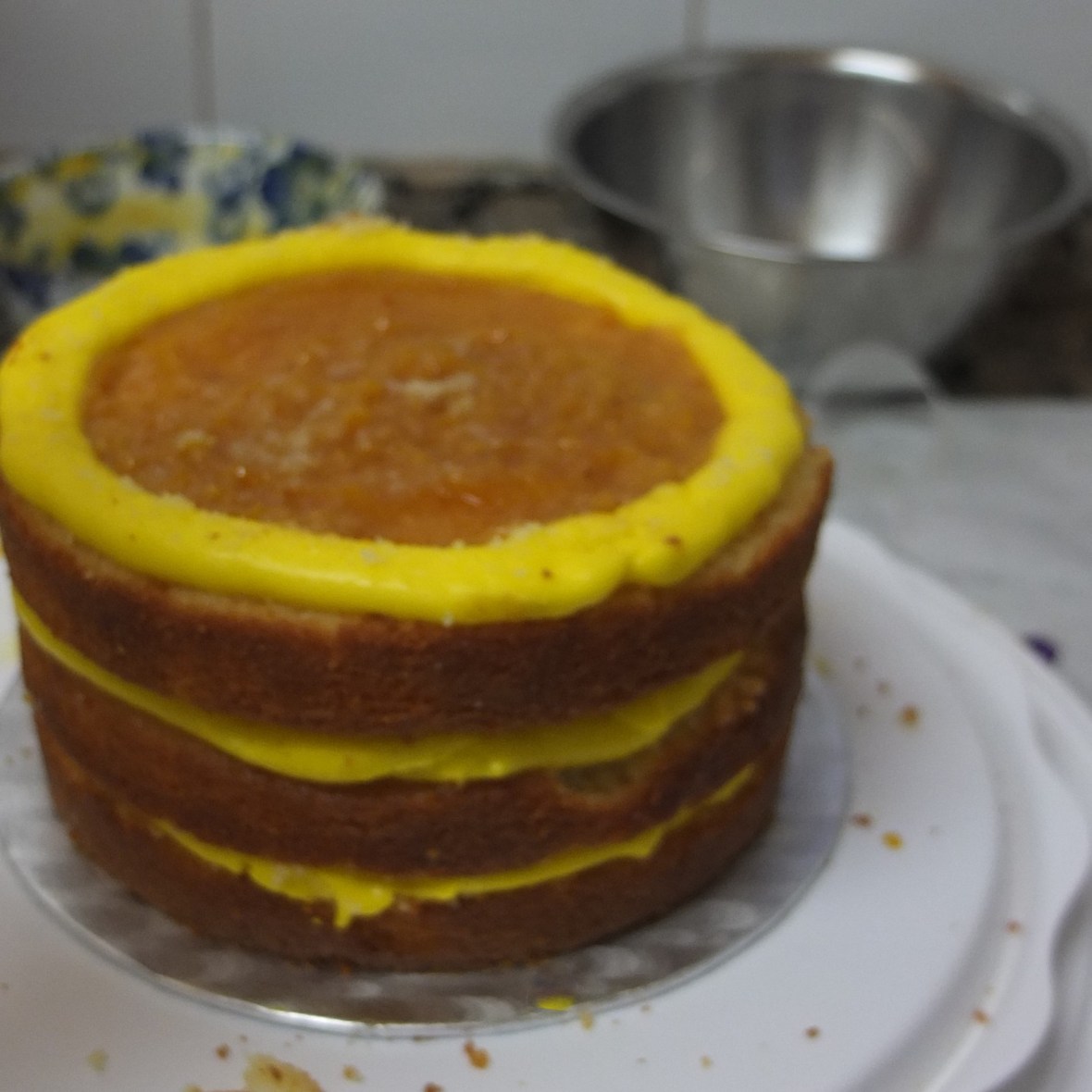 Piping the layers - Sicilian drip cake