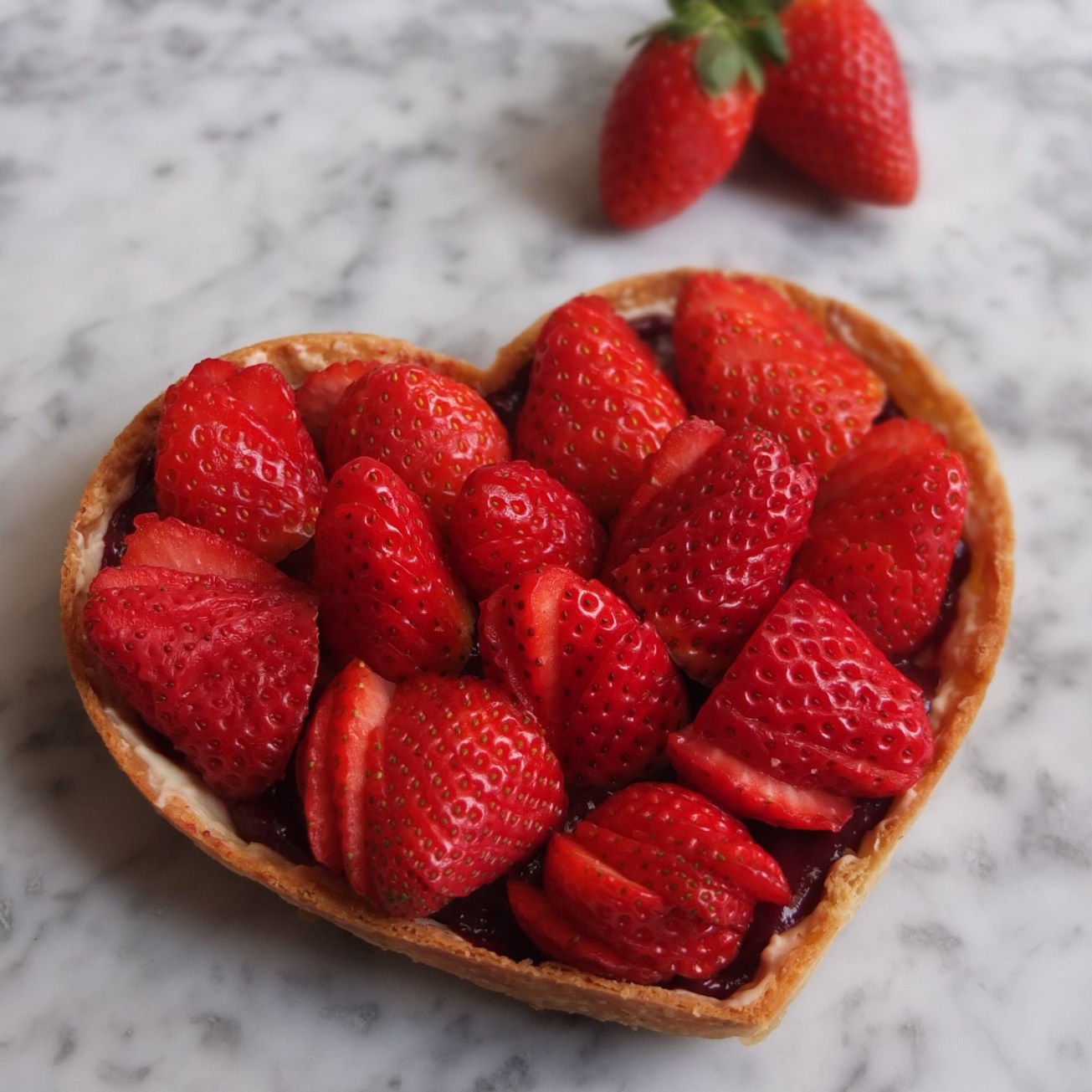 Strawberry tart with vegan blackcurrant curd