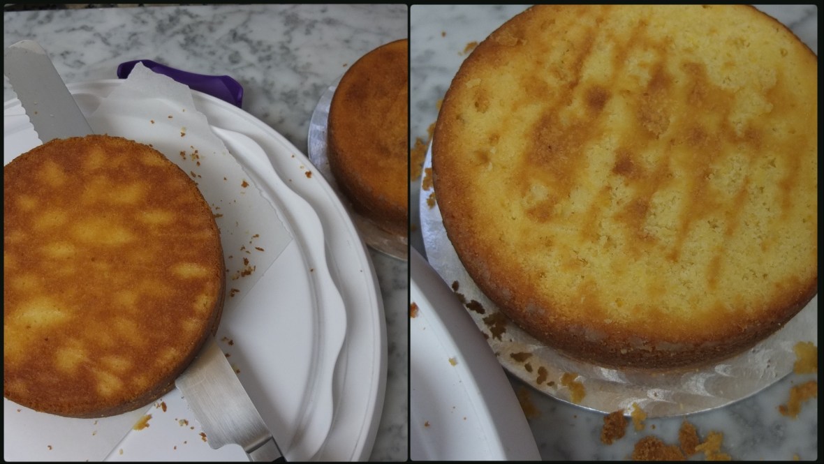 Preparing the sponge layers 2 - drip cake