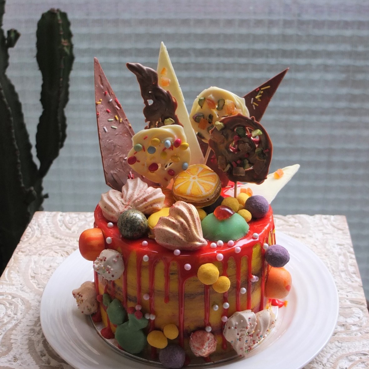 Sicilian sunshine lemon citrus drip cake