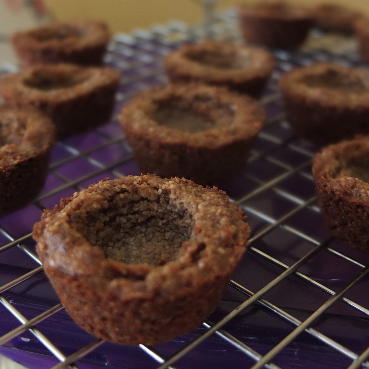 Healthy cinnamon spiced cookie nests or cups