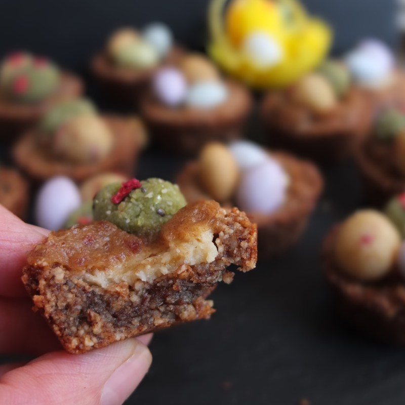 Healthy cinnamon spiced cookie nests for Easter