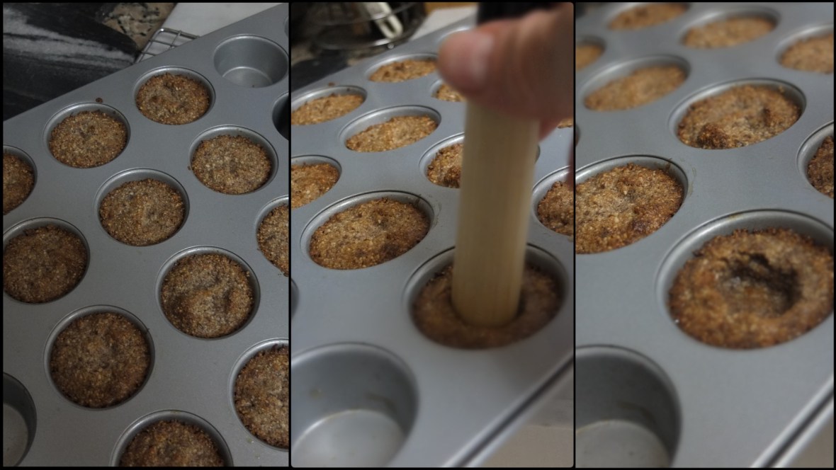 Making vegan almond and maple syrup cookie cups 2