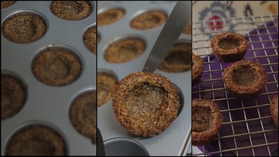 Making vegan almond and maple syrup cookie cups 3