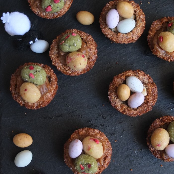 Healthy cinnamon spiced cookie nests for Easter