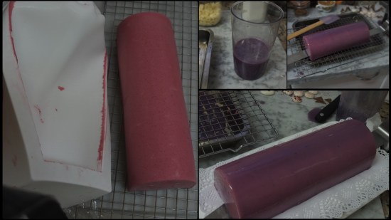 log cake assembly - glazing