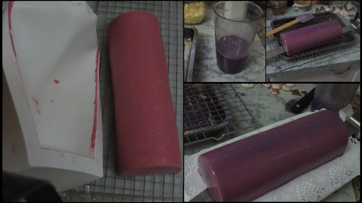 log cake assembly - glazing