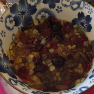 Fruit soaking in rum