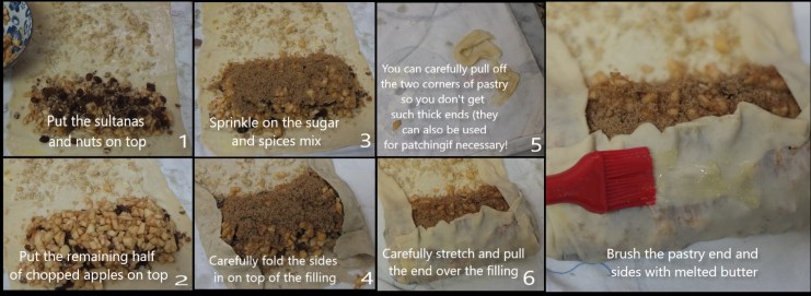 Filling the apple strudel 2