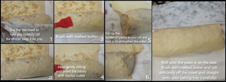 Filling the apple strudel 3