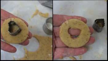 Linzer cookies - cutting