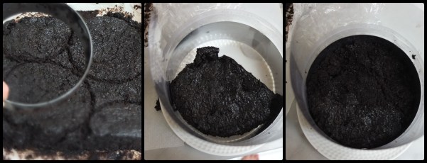 Assembling the Snicker Cake layers 1