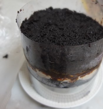 Assembling the Snicker Cake layers 3