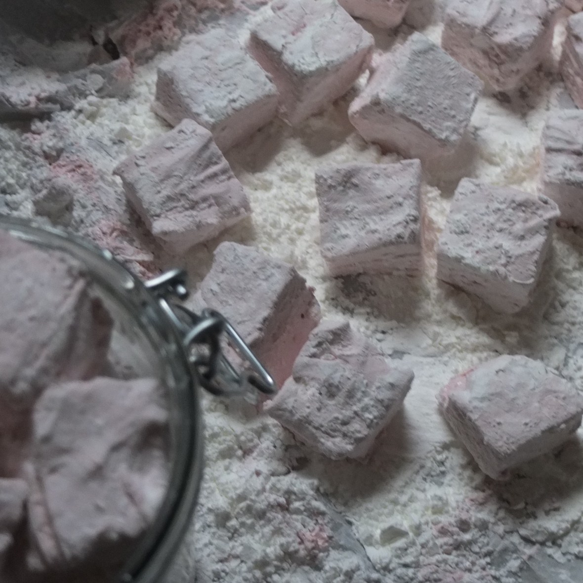 Raspberry marshmallows,