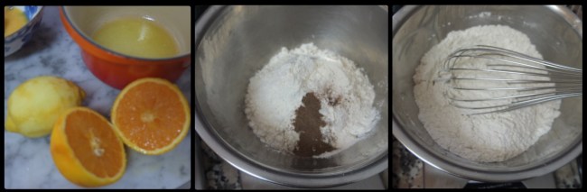 Making the sourdough orange and lemon cake 1