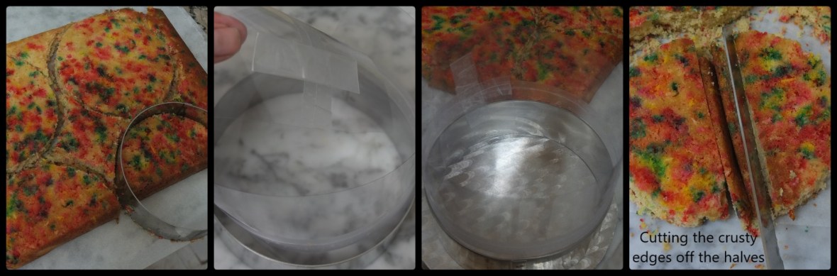 Assembling the birthday layer cake 1