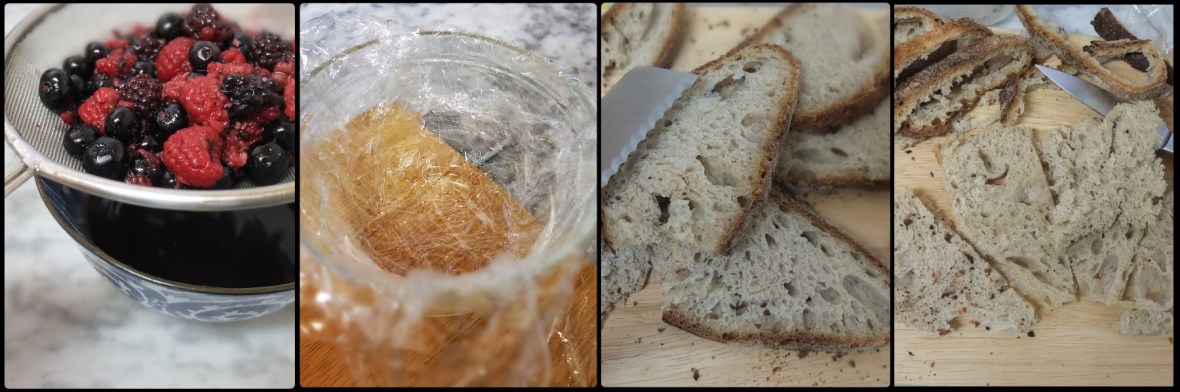 Assembling the sourdough summer pudding 1