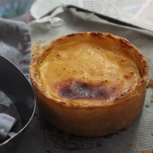 Blackcurrant custard tart - flan cassis