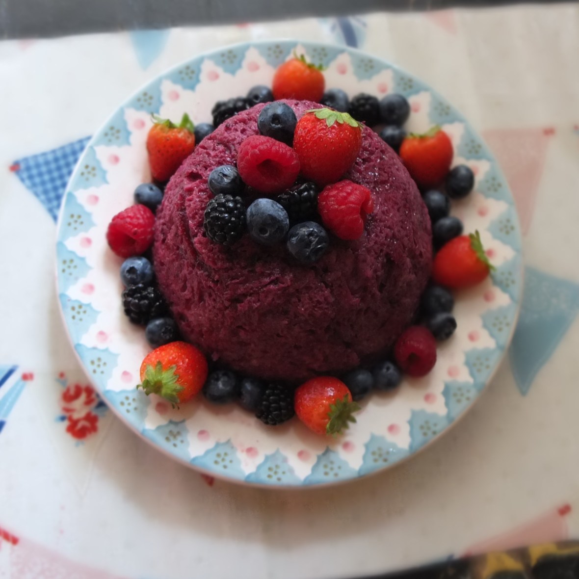 Healthier sourdough summer pudding
