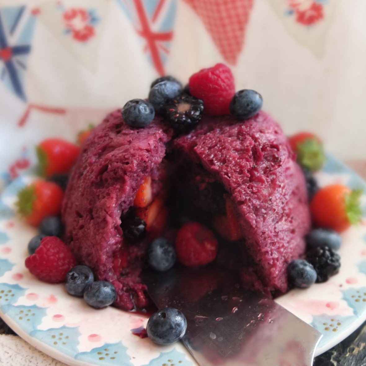 Healthier sourdough summer pudding