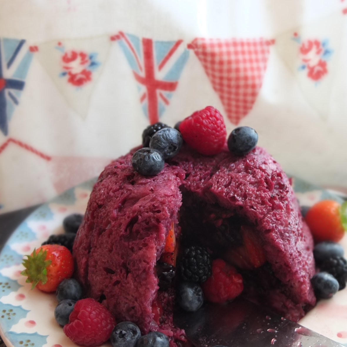 Healthier sourdough summer pudding