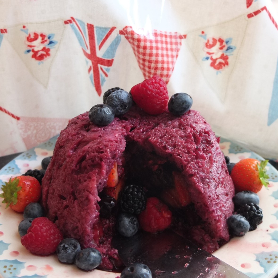 Healthier sourdough summer pudding