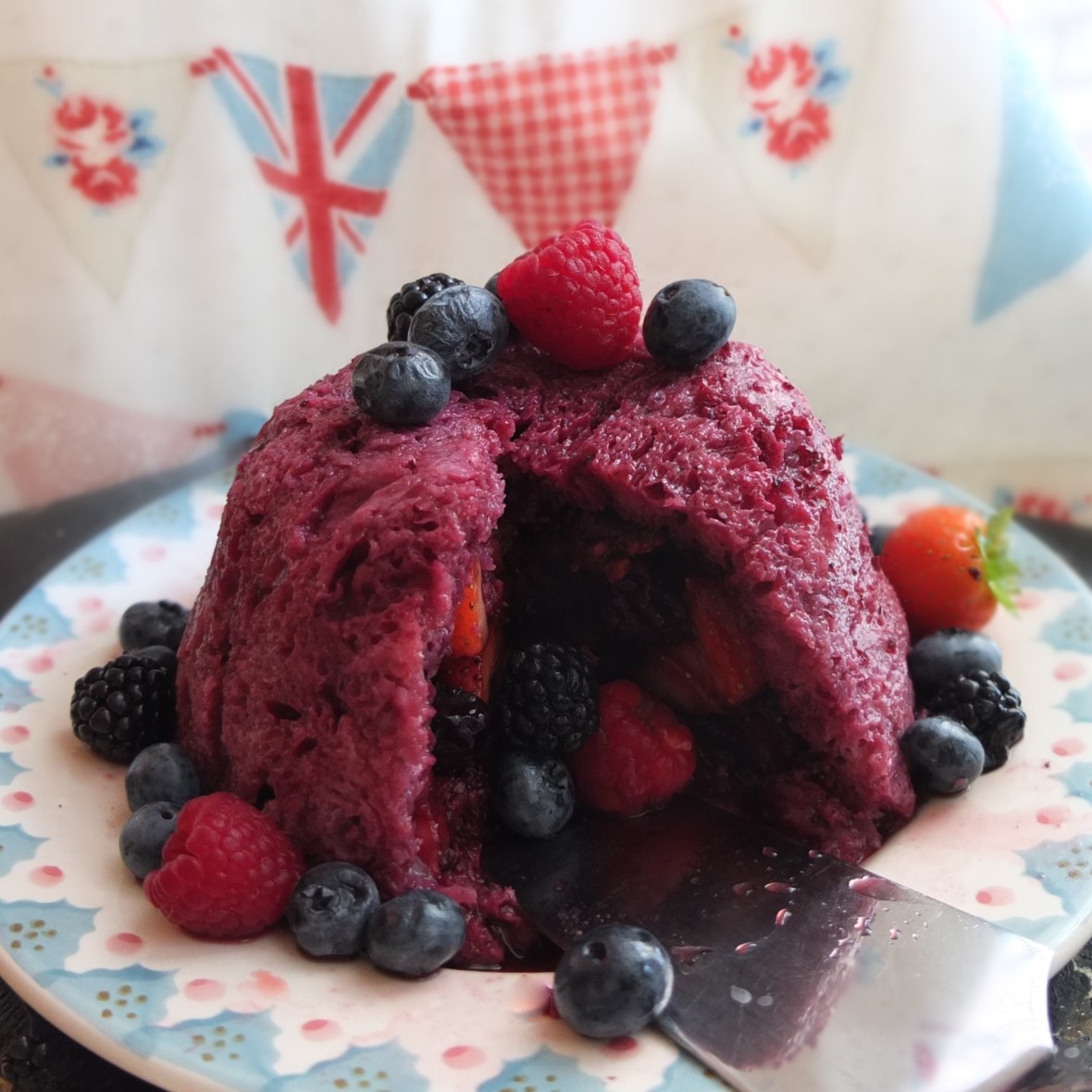 Healthier sourdough summer pudding