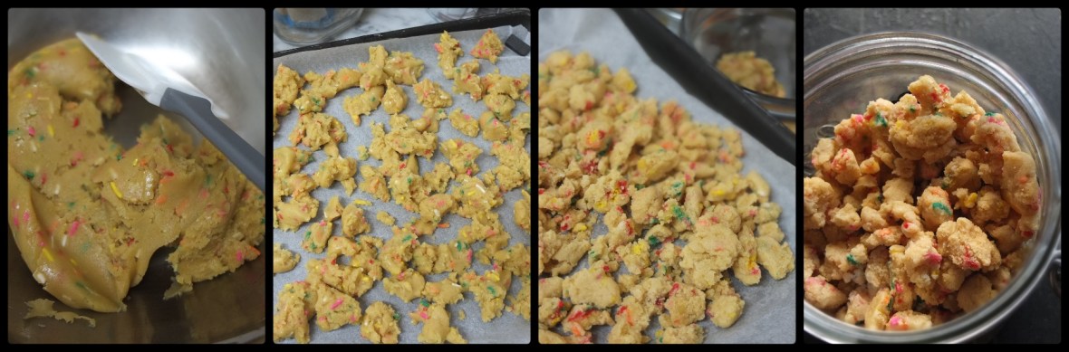 Making birthday crumb 3