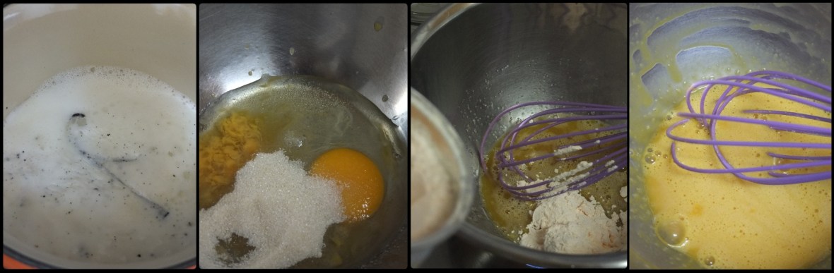 Making custard filling for flan 1