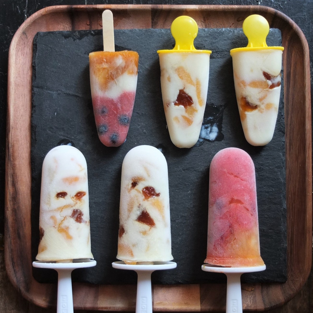 Apricot and kefir ice lollies