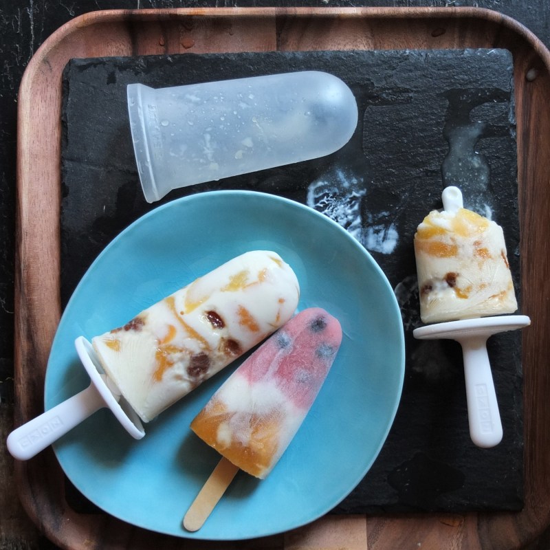 Apricot, kefir and marmalade ice lollies