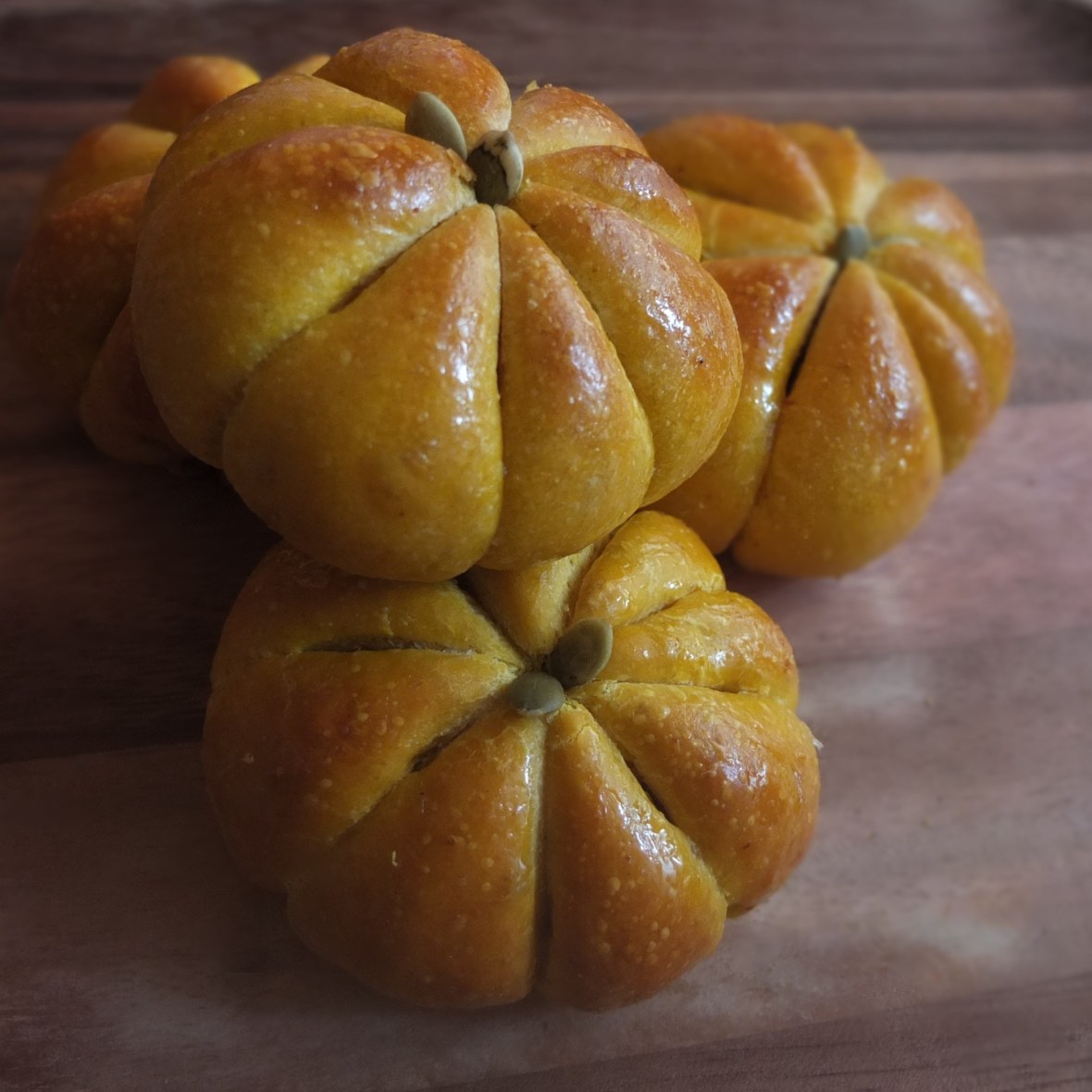 Pumpkin and chocolate sourdough buns