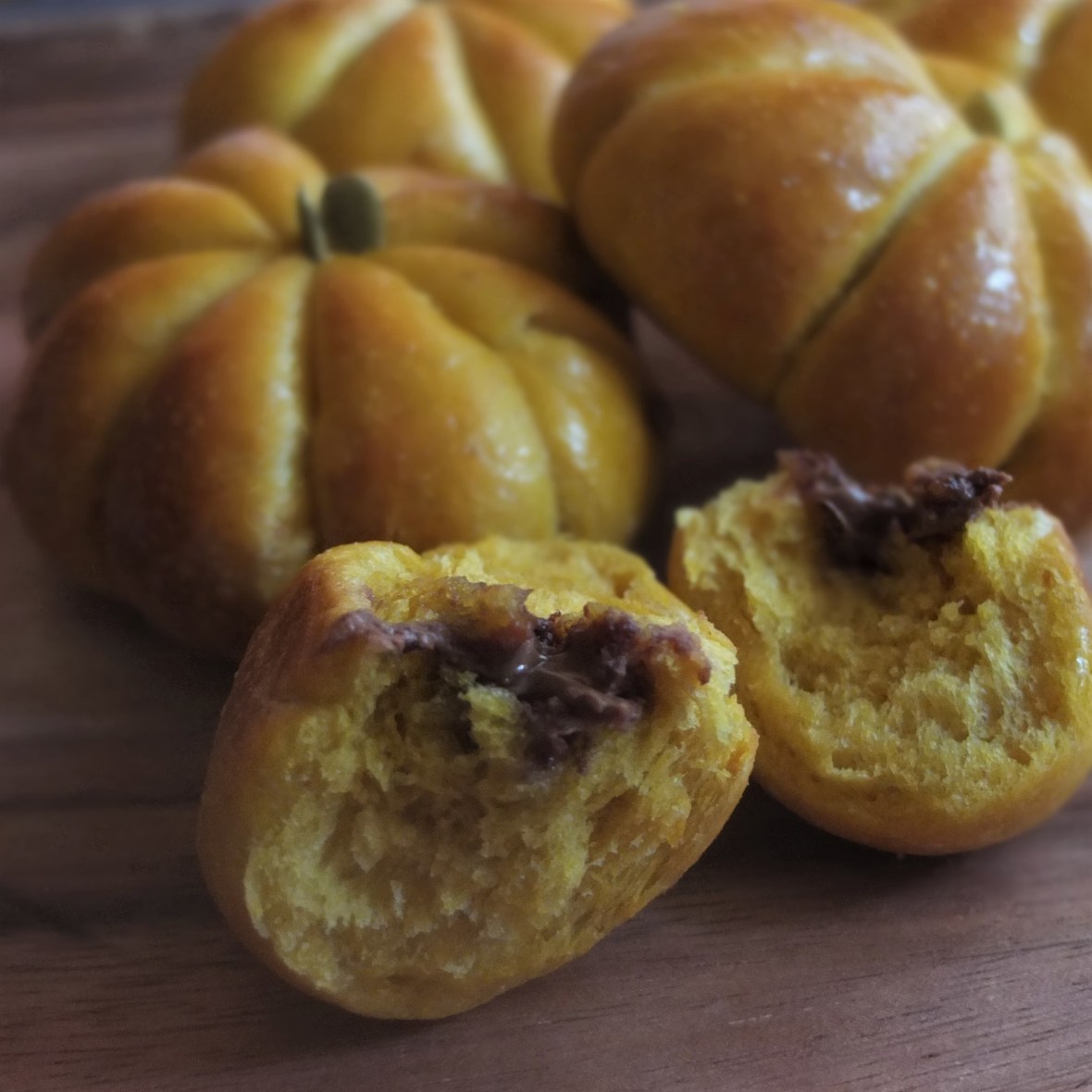 Pumpkin and chocolate buns
