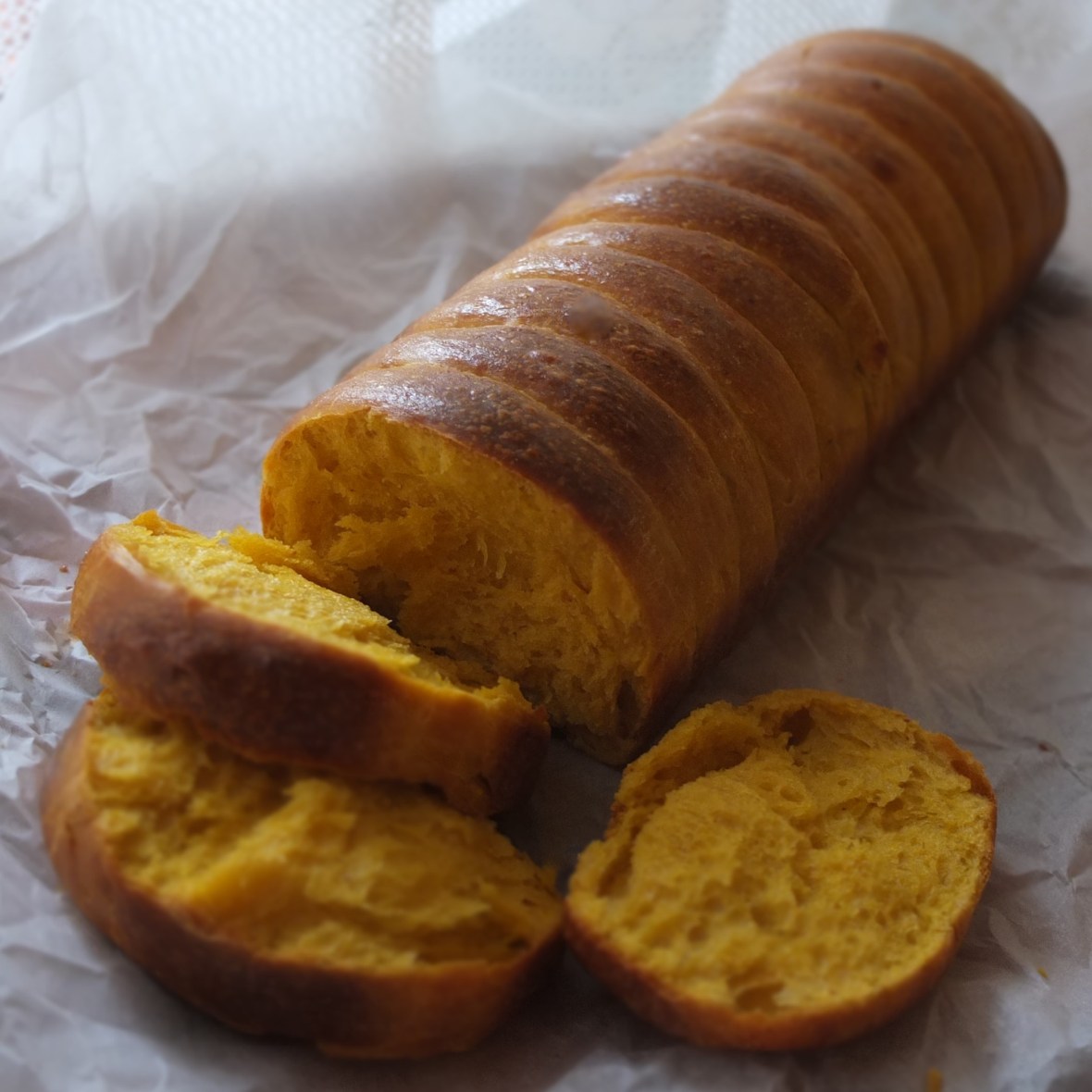 Pumpkin roti sisir - Indonesian pull-apart bread, sourdough