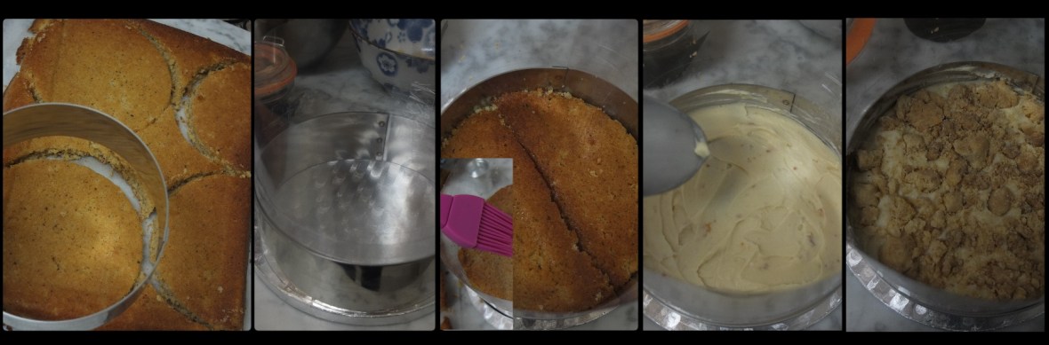 Assembling the apple pie layer cake 1