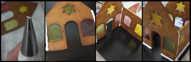 Assembling the gingerbread house 1