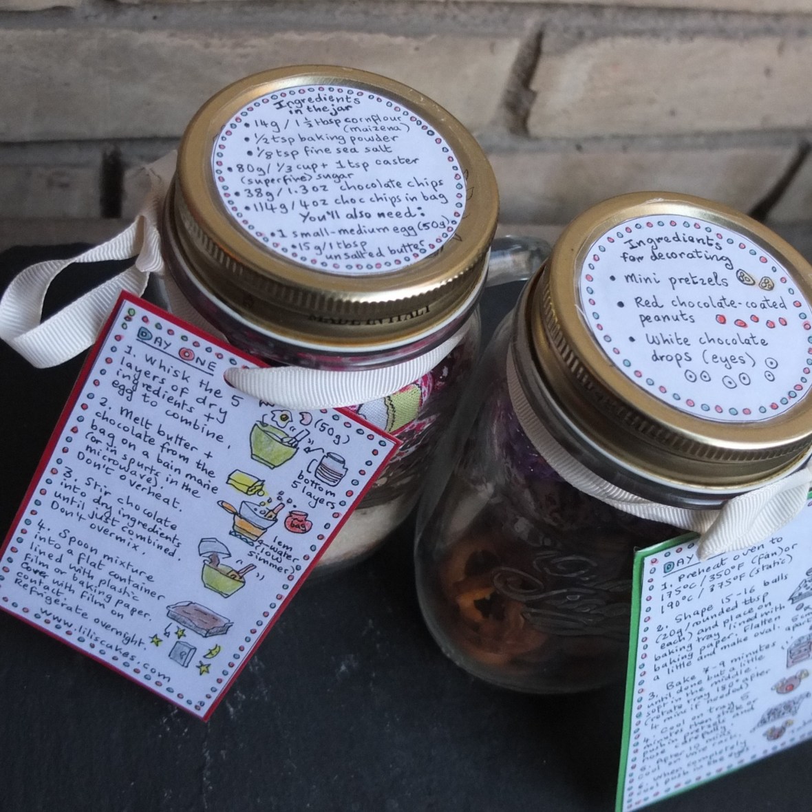 Rudolph cookies in 2 jars