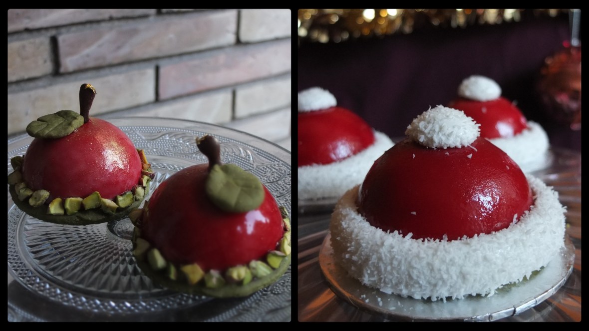 Cherry or Santa hat dome cakes