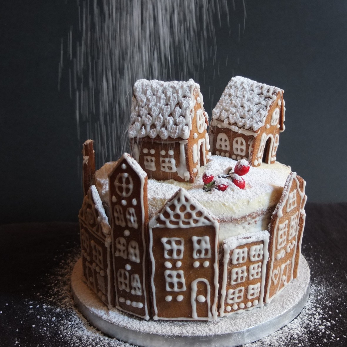 Gingerbread village orange spiced cake