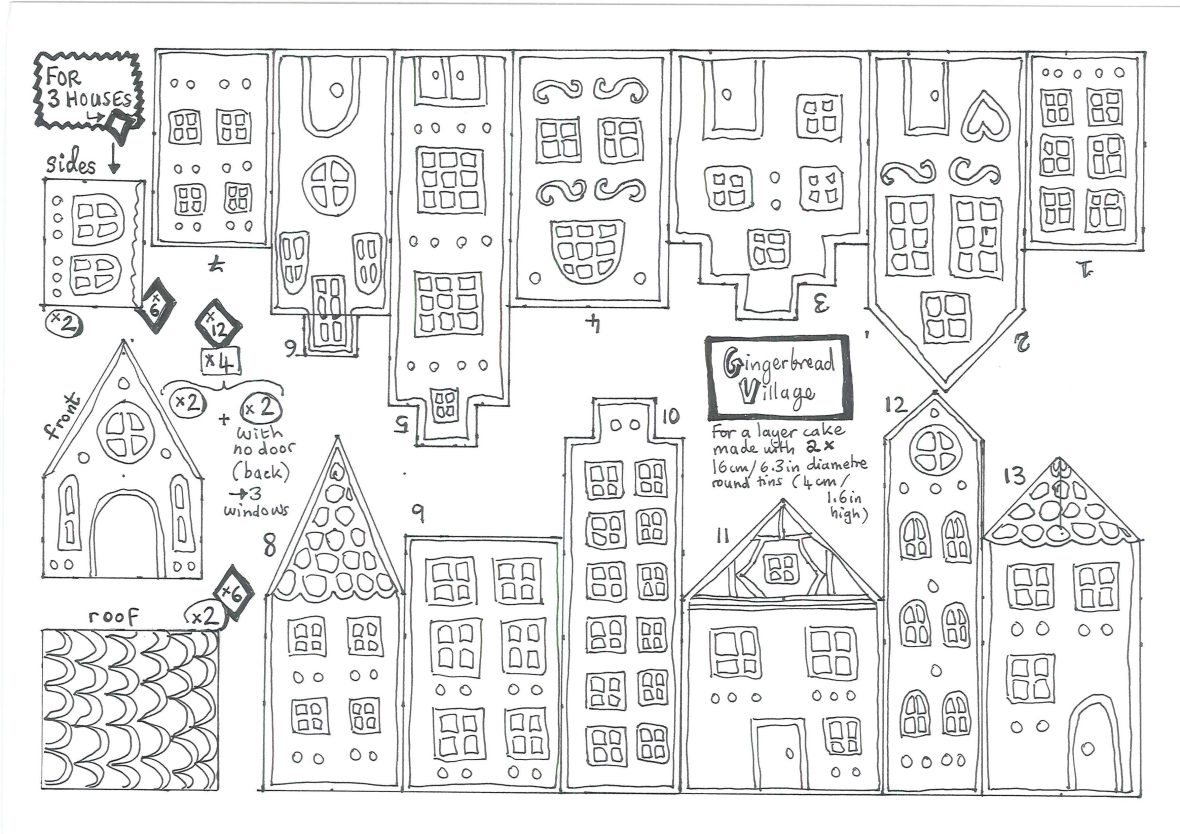 Gingerbread village template - printable